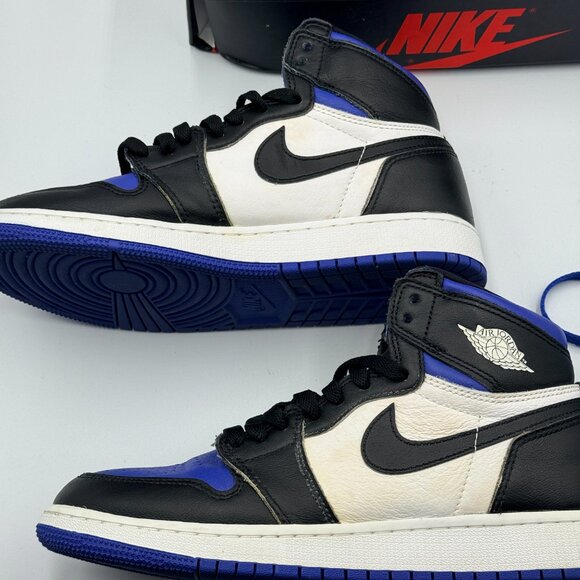 Nike Air Jordan 1 Retro High OG GS 575441-041 Size 6.5Y w/Box White Black Blue - Picture 4 of 7